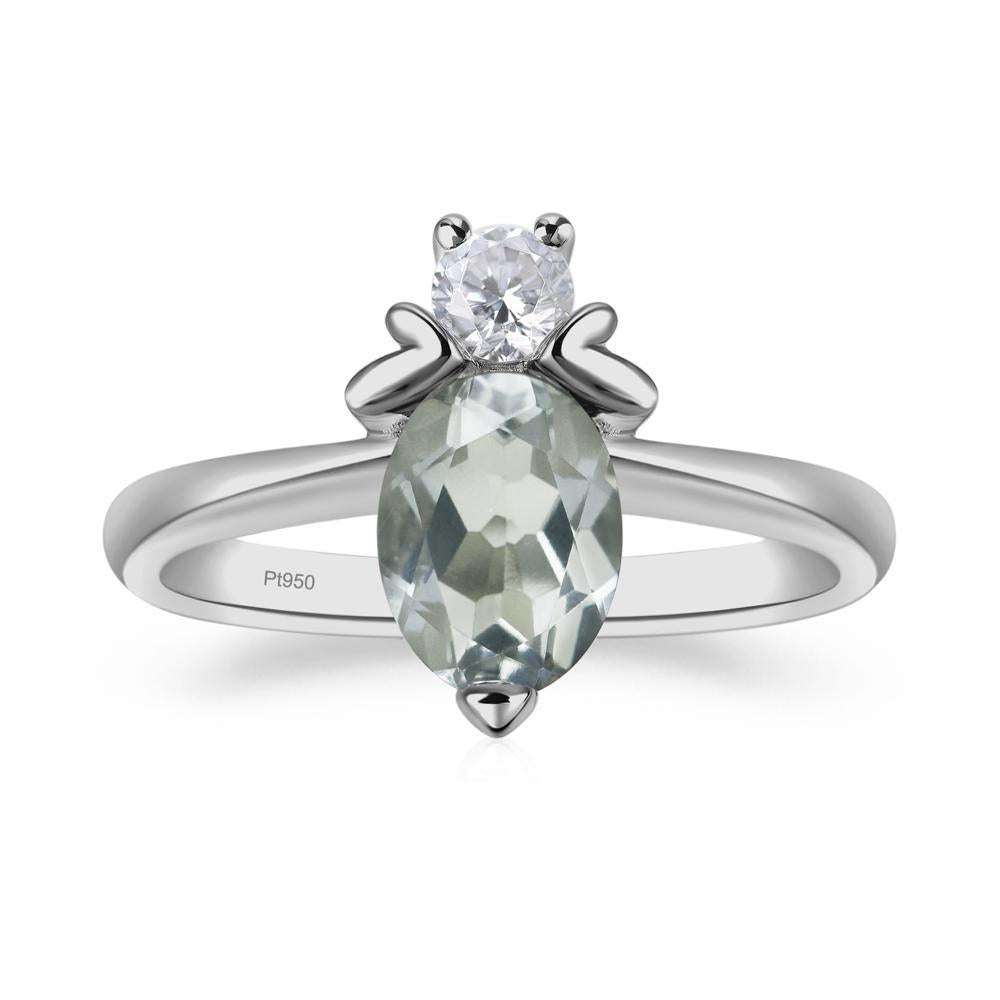Green Amethyst Nature Inspired Bee Ring - LUO Jewelry #metal_platinum