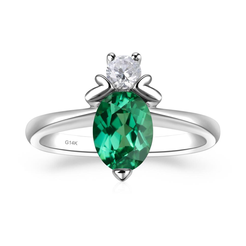 Green Sapphire Nature Inspired Bee Ring - LUO Jewelry #metal_14k white gold