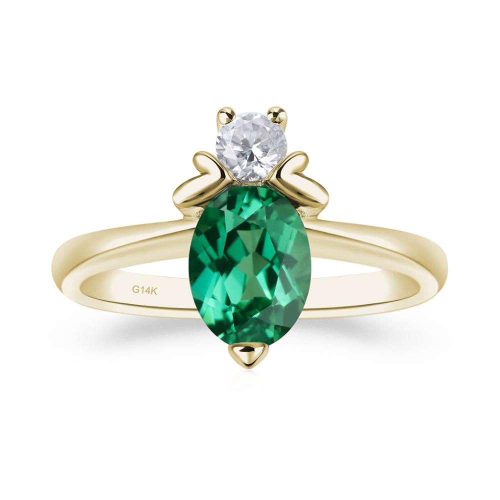 Green Sapphire Nature Inspired Bee Ring - LUO Jewelry #metal_14k yellow gold