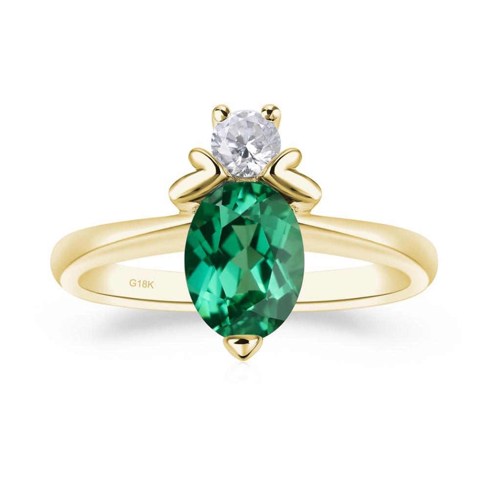 Green Sapphire Nature Inspired Bee Ring - LUO Jewelry #metal_18k yellow gold