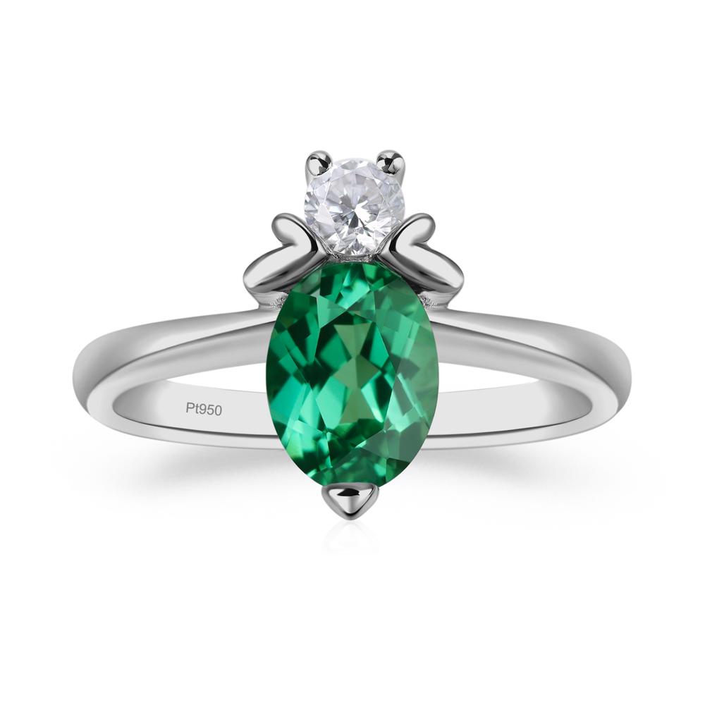Green Sapphire Nature Inspired Bee Ring - LUO Jewelry #metal_platinum