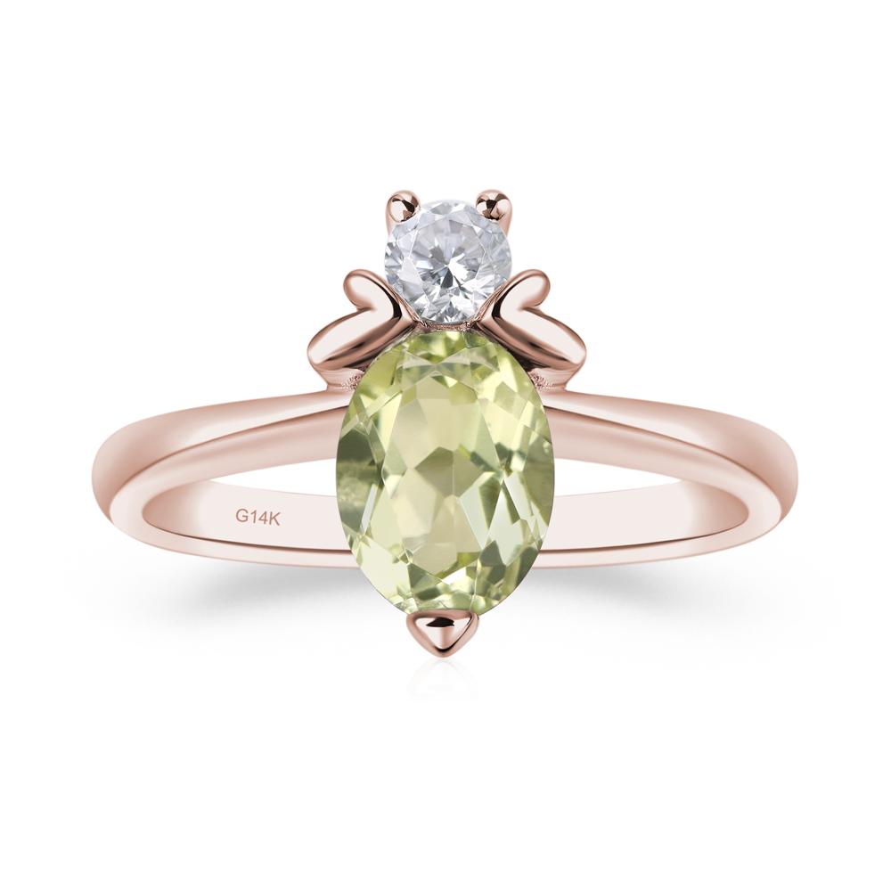 Lemon Quartz Nature Inspired Bee Ring - LUO Jewelry #metal_14k rose gold