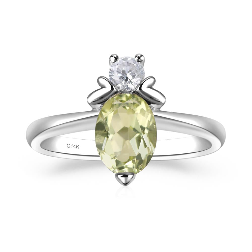 Lemon Quartz Nature Inspired Bee Ring - LUO Jewelry #metal_14k white gold