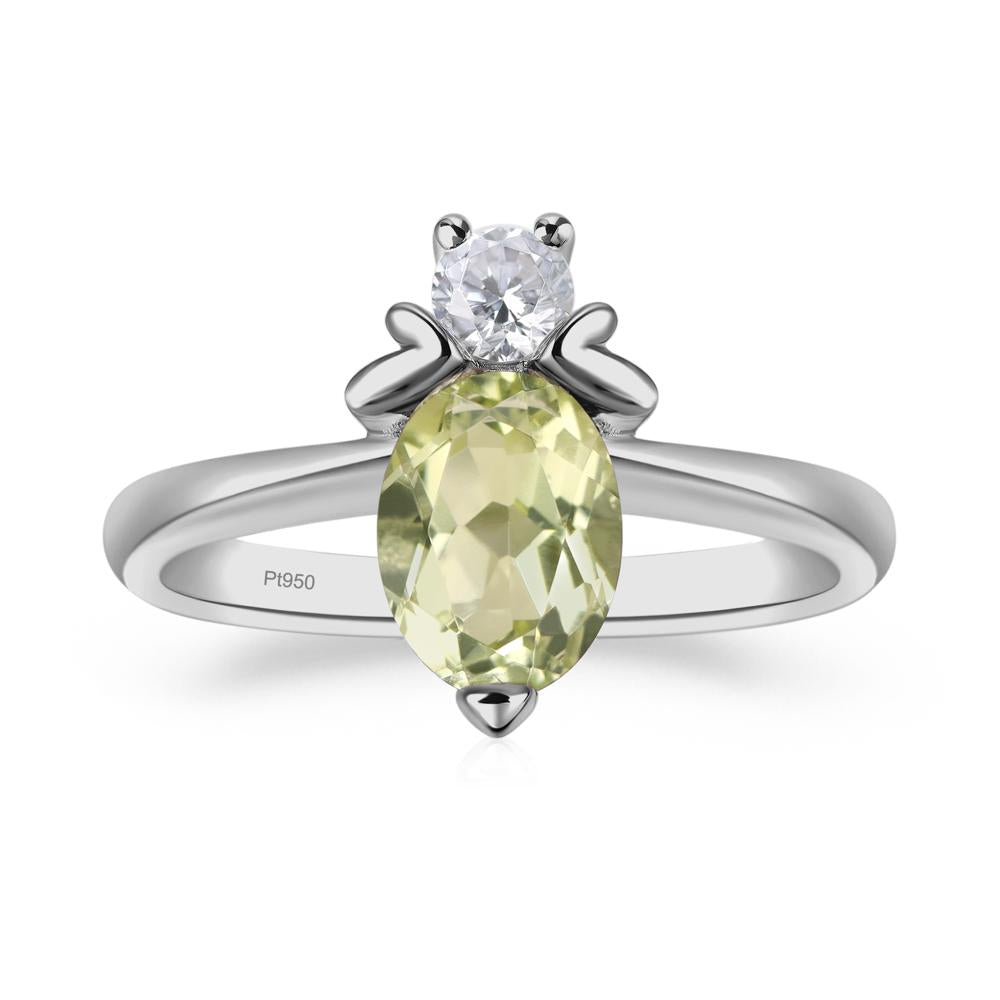 Lemon Quartz Nature Inspired Bee Ring - LUO Jewelry #metal_platinum