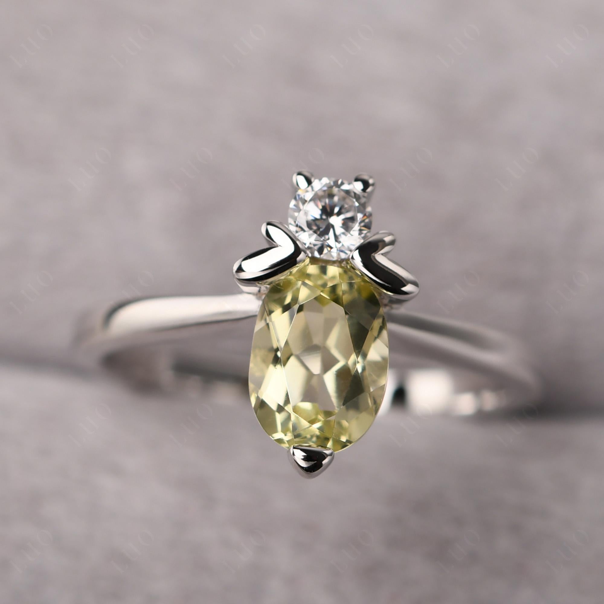Lemon Quartz Nature Inspired Bee Ring - LUO Jewelry