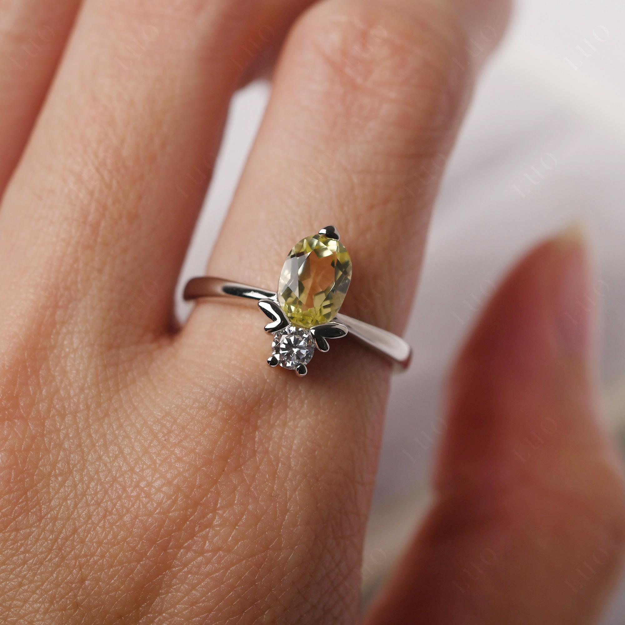 Lemon Quartz Nature Inspired Bee Ring - LUO Jewelry