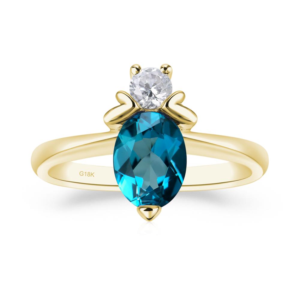 London Blue Topaz Nature Inspired Bee Ring - LUO Jewelry #metal_18k yellow gold