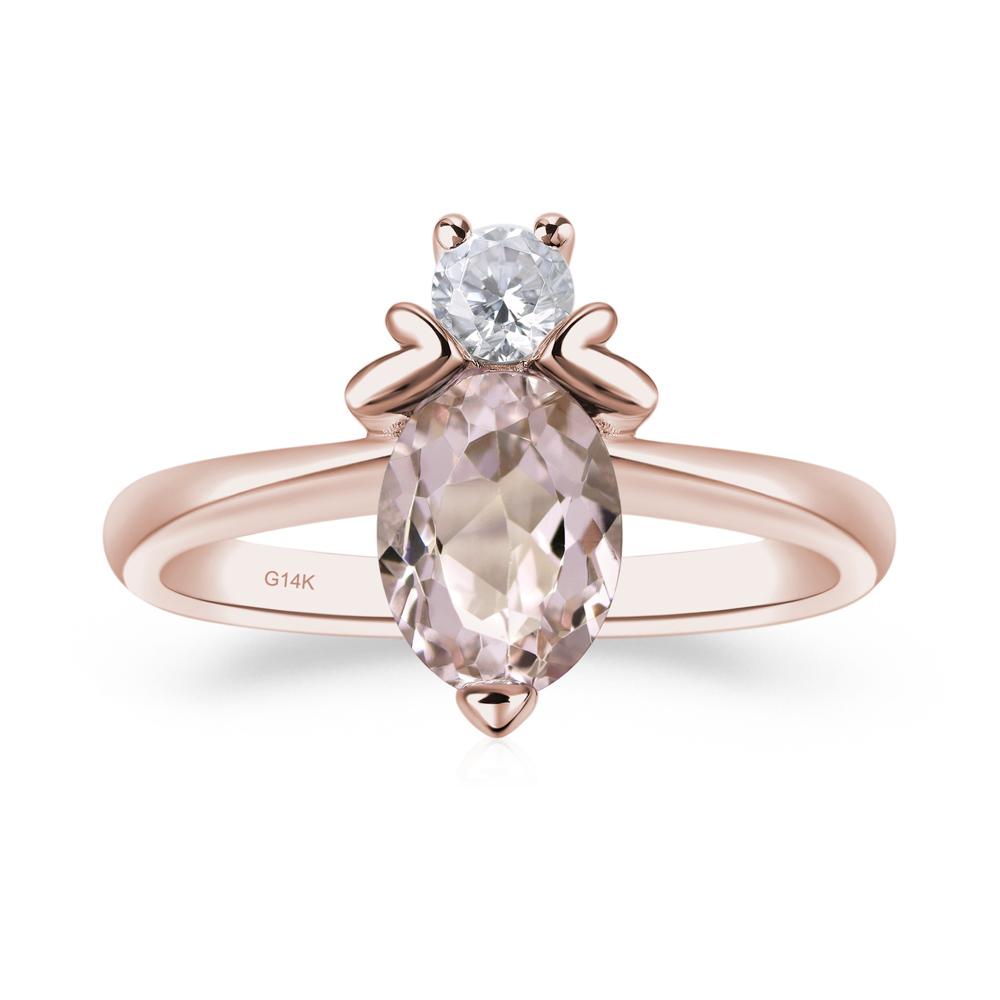 Morganite Nature Inspired Bee Ring - LUO Jewelry #metal_14k rose gold