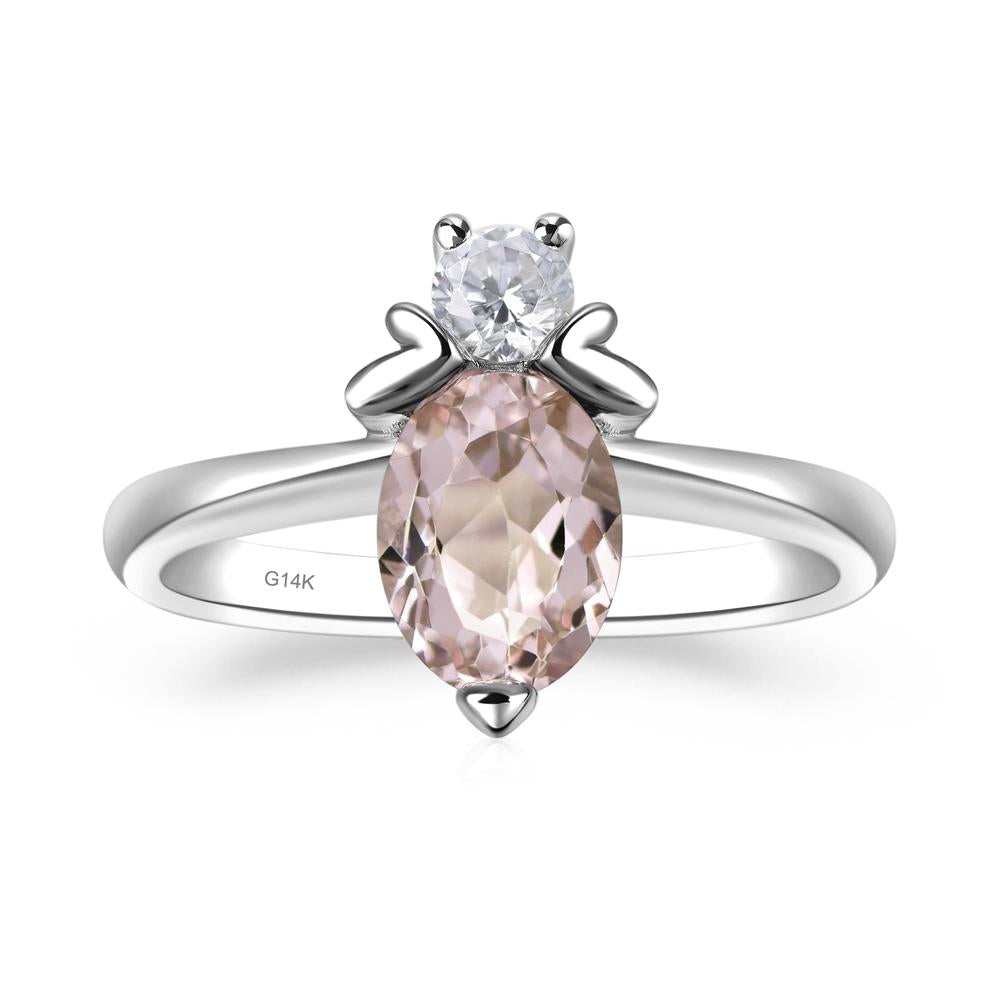 Morganite Nature Inspired Bee Ring - LUO Jewelry #metal_14k white gold