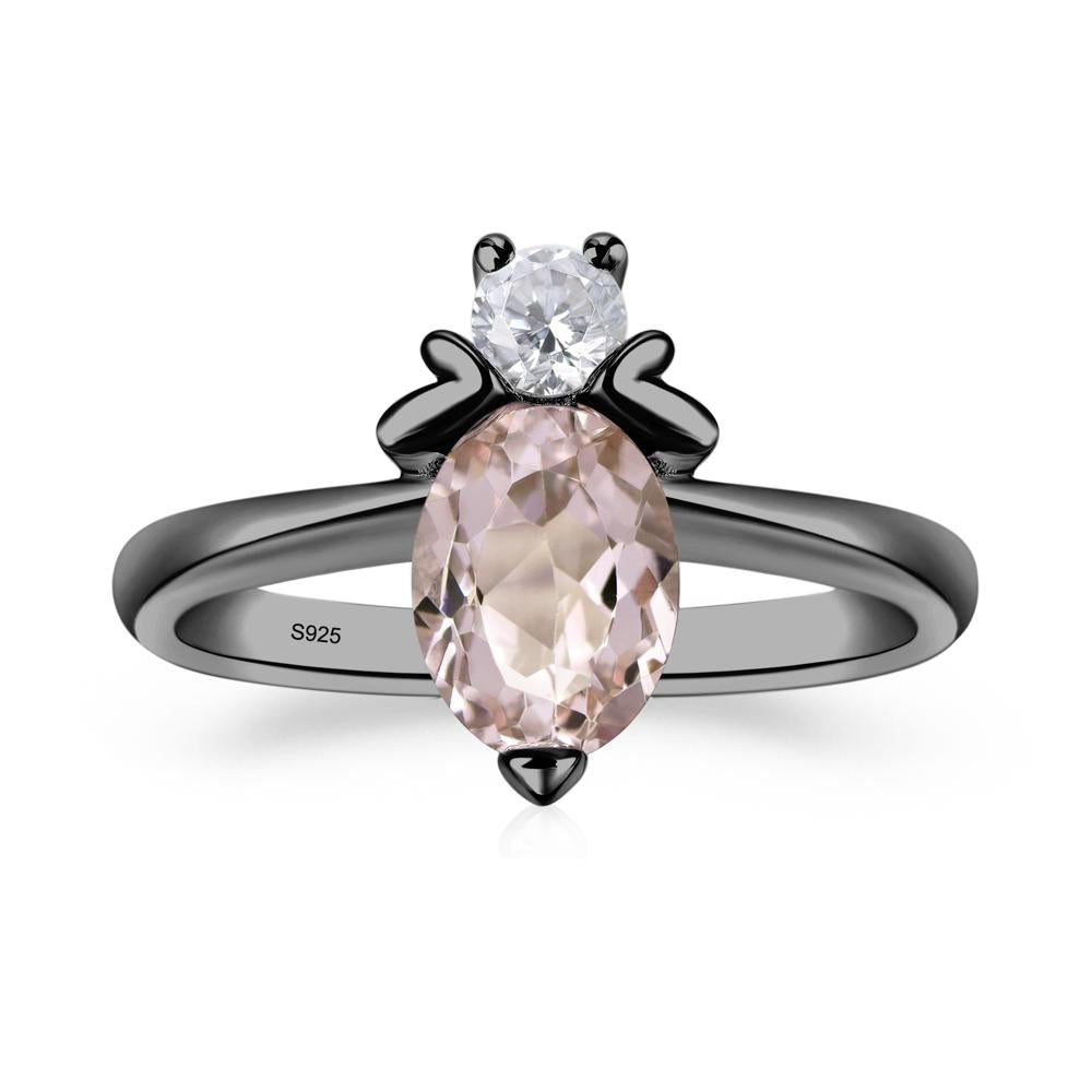 Morganite Nature Inspired Bee Ring - LUO Jewelry #metal_black finish sterling silver