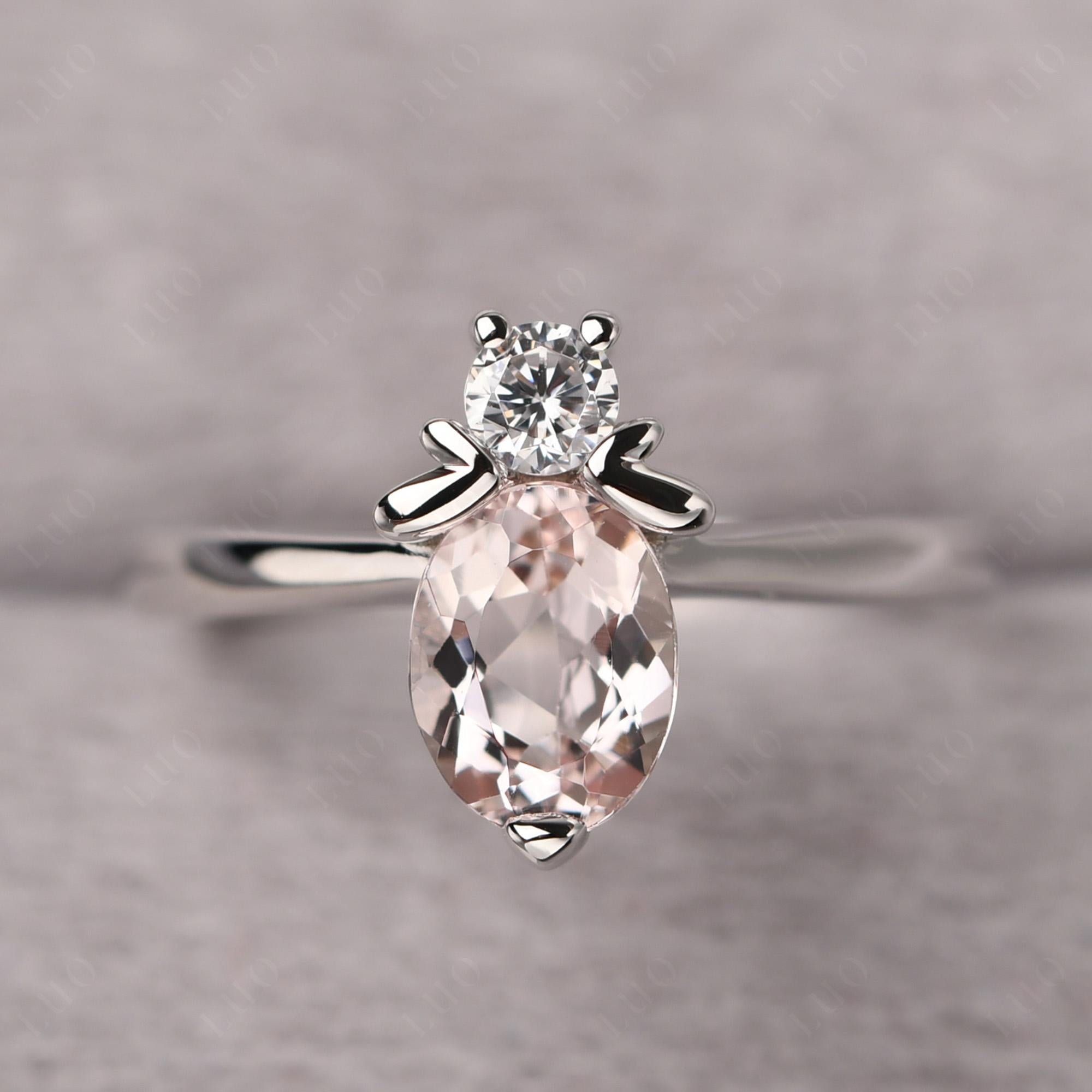 Morganite Nature Inspired Bee Ring - LUO Jewelry