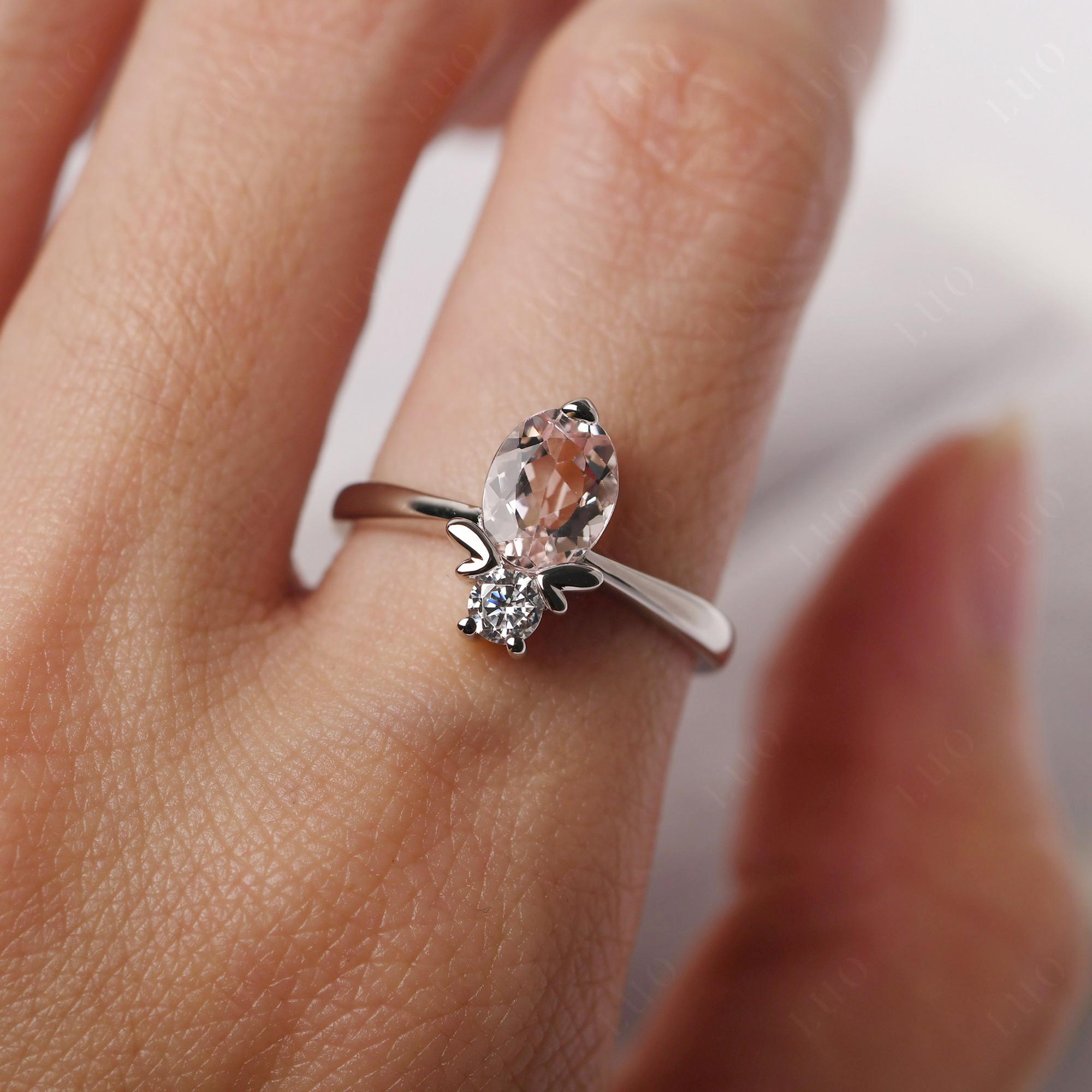 Morganite Nature Inspired Bee Ring - LUO Jewelry