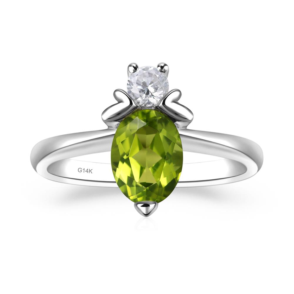 Peridot Nature Inspired Bee Ring - LUO Jewelry #metal_14k white gold