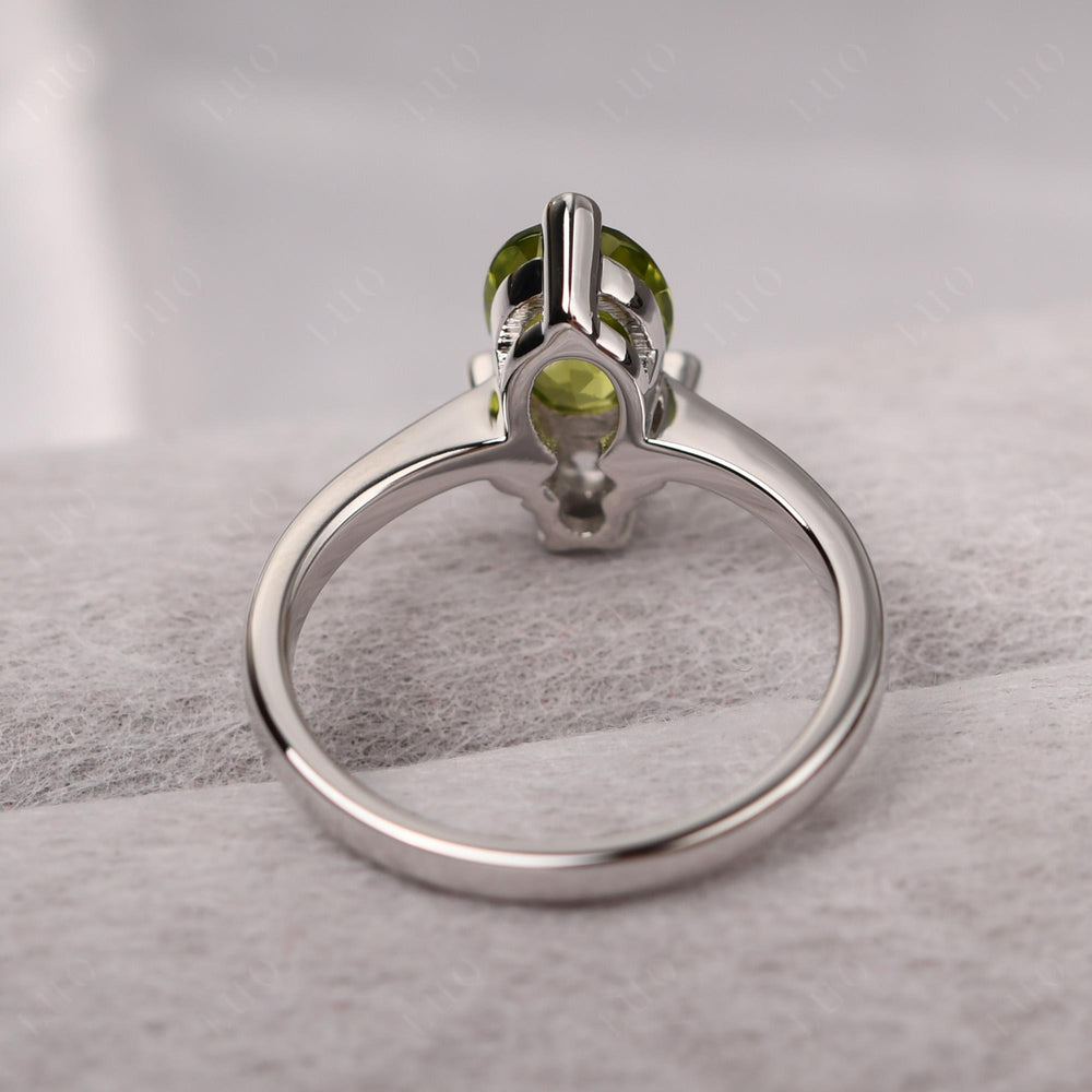 Peridot Wedding Ring Bee Ring Sterling Silver - LUO Jewelry