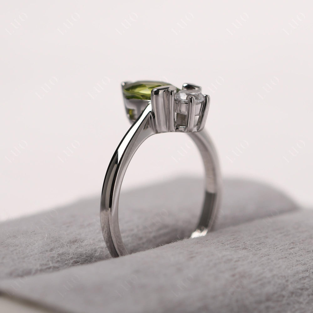 Peridot Wedding Ring Bee Ring Sterling Silver - LUO Jewelry