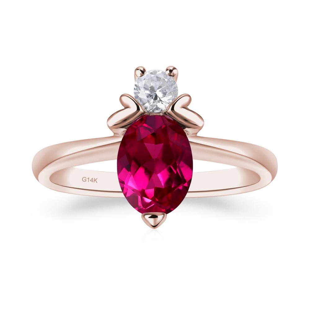 Lab Grown Ruby Nature Inspired Bee Ring - LUO Jewelry #metal_14k rose gold