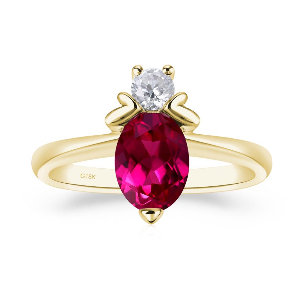Lab Grown Ruby Nature Inspired Bee Ring - LUO Jewelry #metal_18k yellow gold