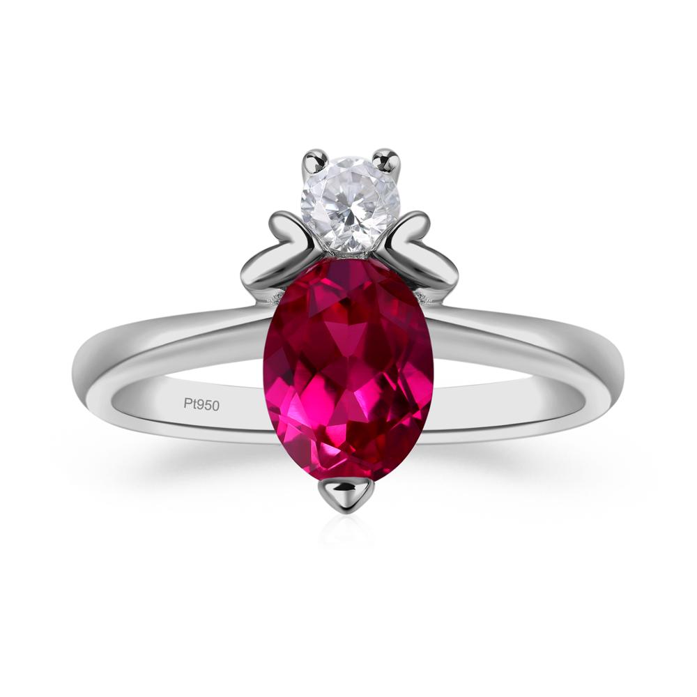 Lab Grown Ruby Nature Inspired Bee Ring - LUO Jewelry #metal_platinum