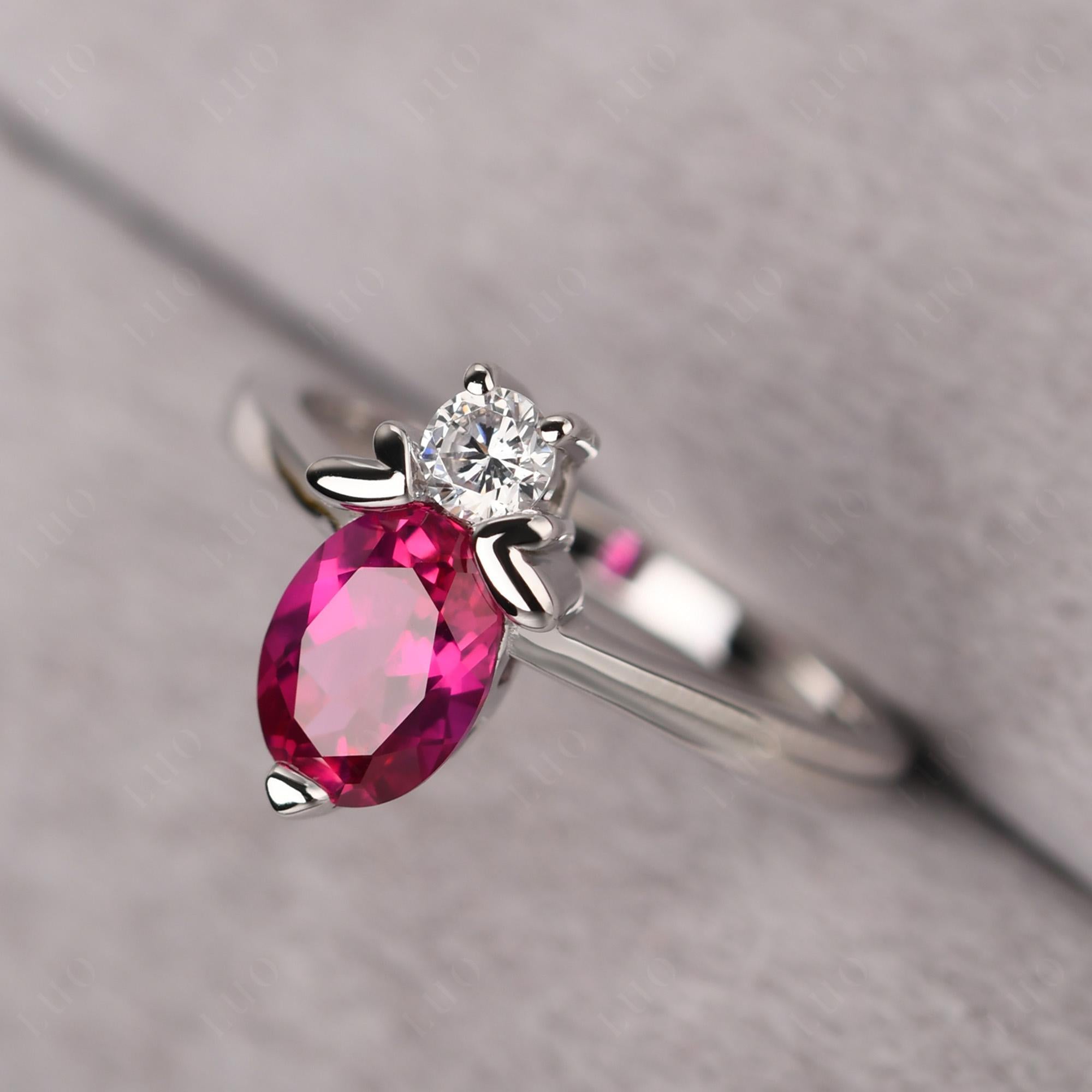Lab Grown Ruby Nature Inspired Bee Ring - LUO Jewelry