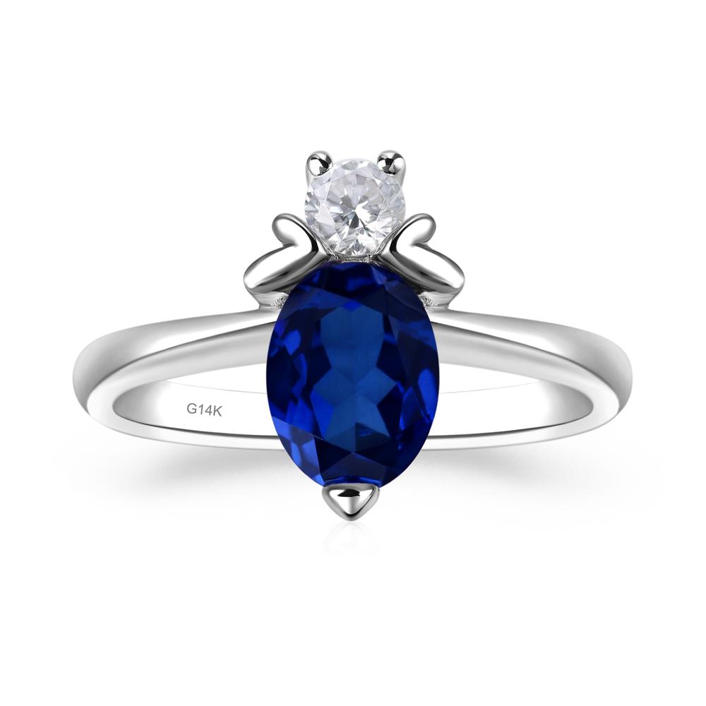 Sapphire Nature Inspired Bee Ring - LUO Jewelry #metal_14k white gold