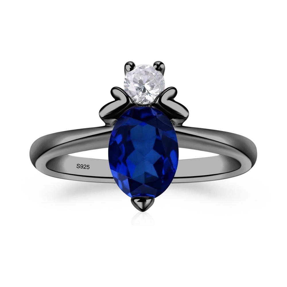 Sapphire Nature Inspired Bee Ring - LUO Jewelry #metal_black finish sterling silver