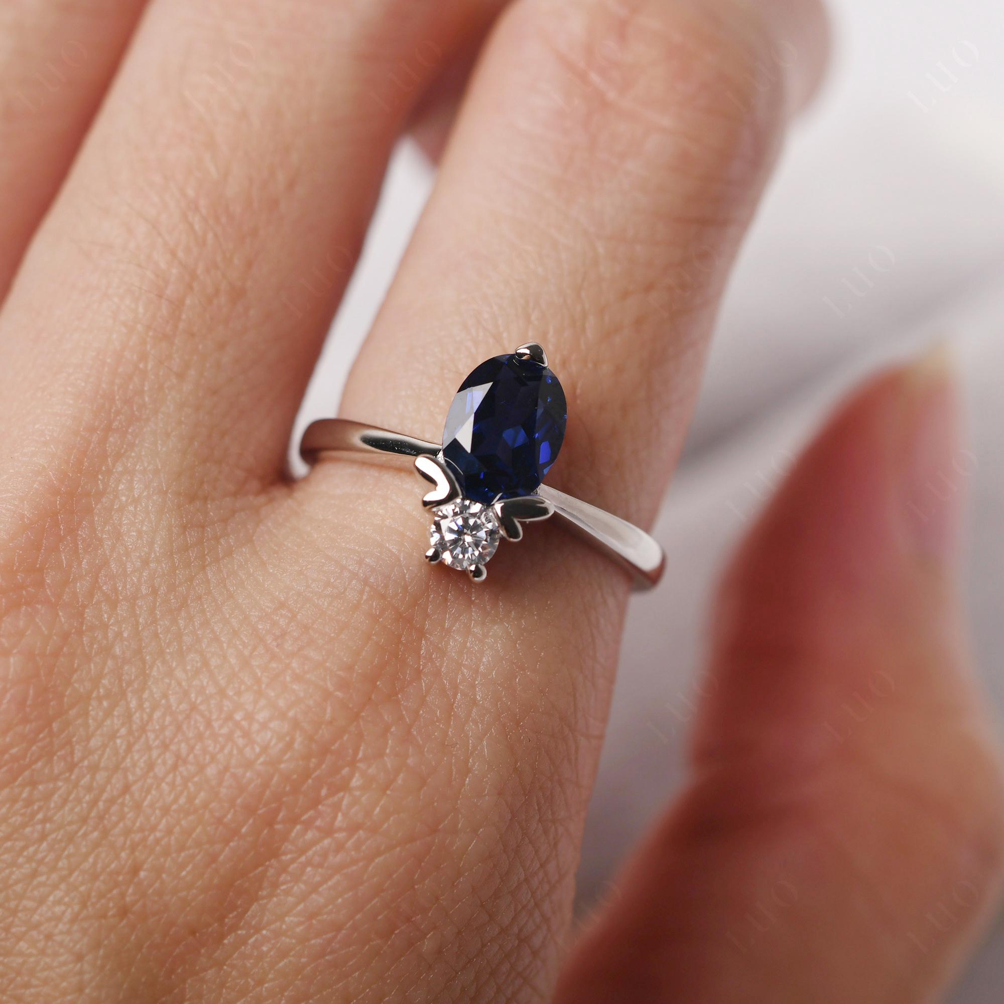 Sapphire Nature Inspired Bee Ring - LUO Jewelry