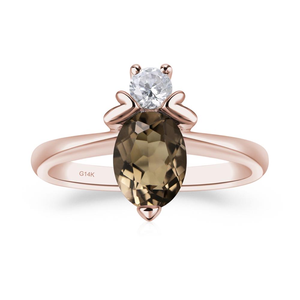Smoky Quartz Nature Inspired Bee Ring - LUO Jewelry #metal_14k rose gold