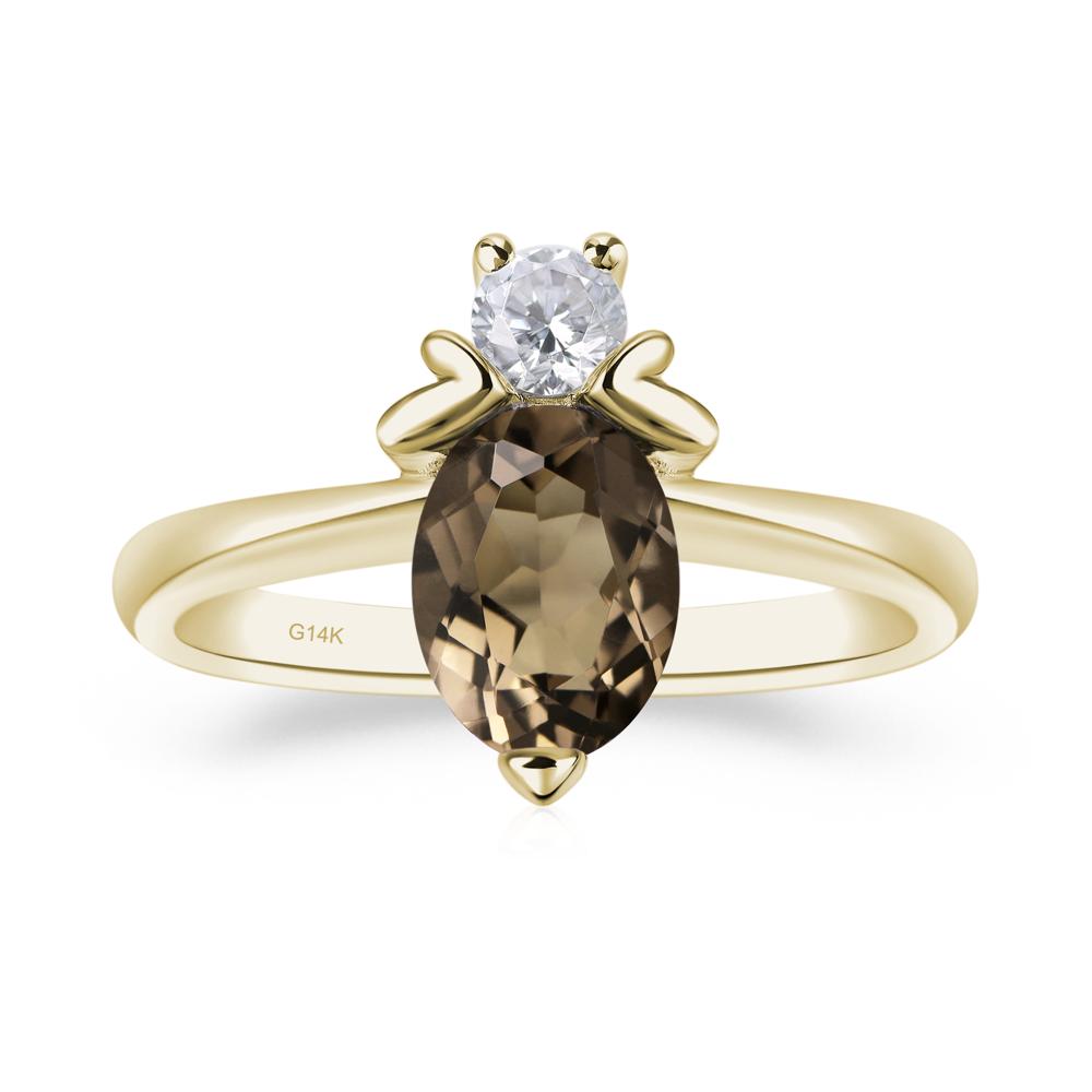 Smoky Quartz Nature Inspired Bee Ring - LUO Jewelry #metal_14k yellow gold