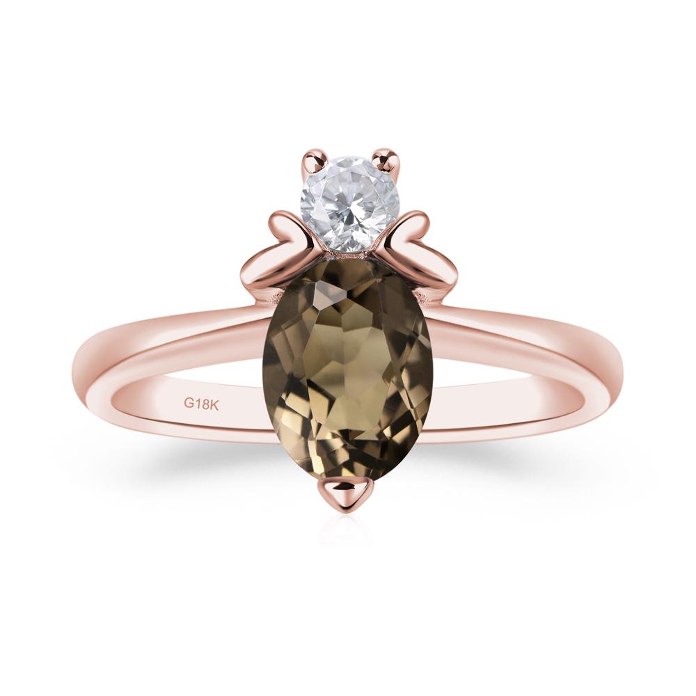 Smoky Quartz Nature Inspired Bee Ring - LUO Jewelry #metal_18k rose gold