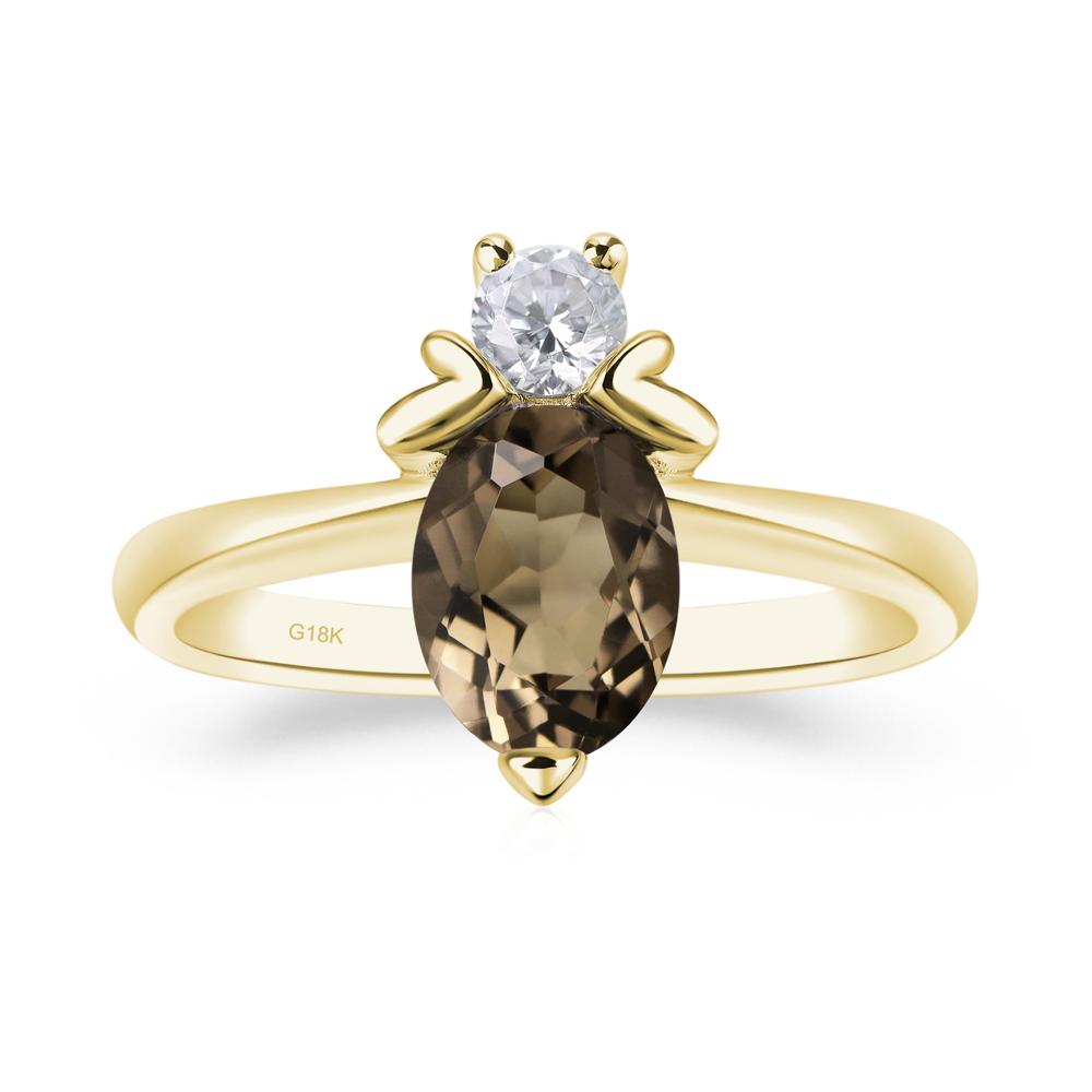 Smoky Quartz Nature Inspired Bee Ring - LUO Jewelry #metal_18k yellow gold