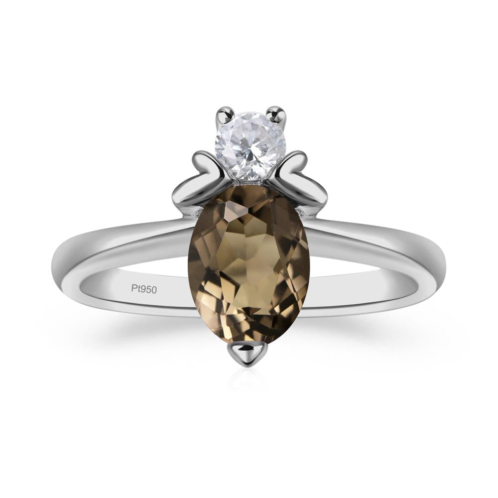 Smoky Quartz Nature Inspired Bee Ring - LUO Jewelry #metal_platinum