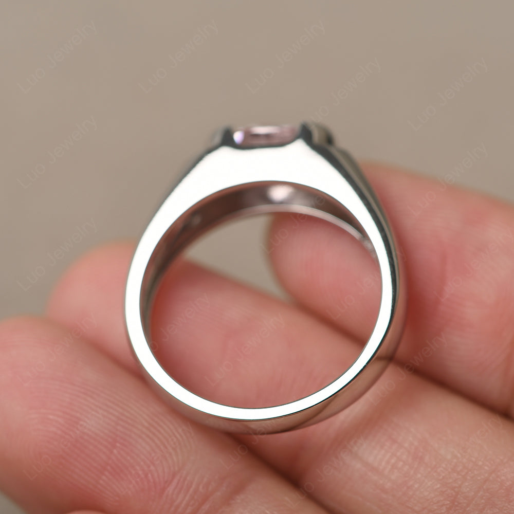 Cubic Zirconia Ring East West Oval Engagement Ring - LUO Jewelry