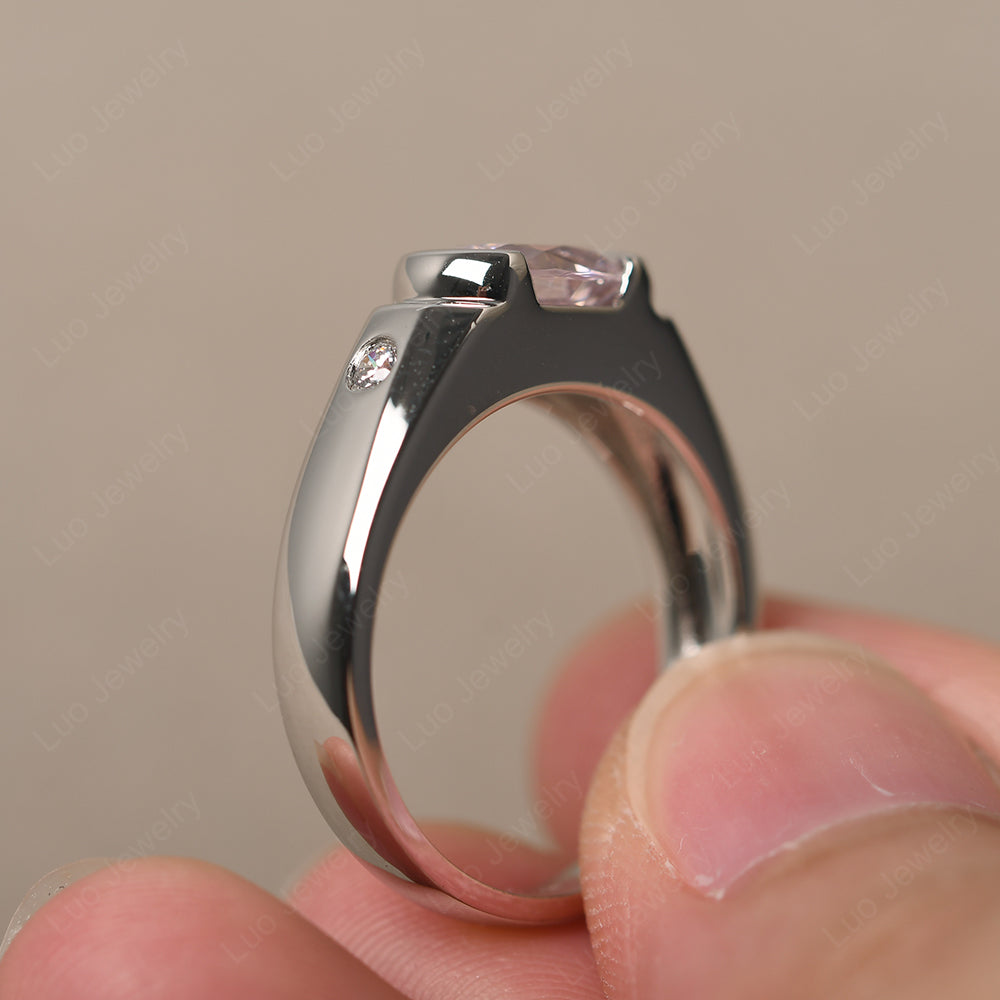 Cubic Zirconia Ring East West Oval Engagement Ring - LUO Jewelry