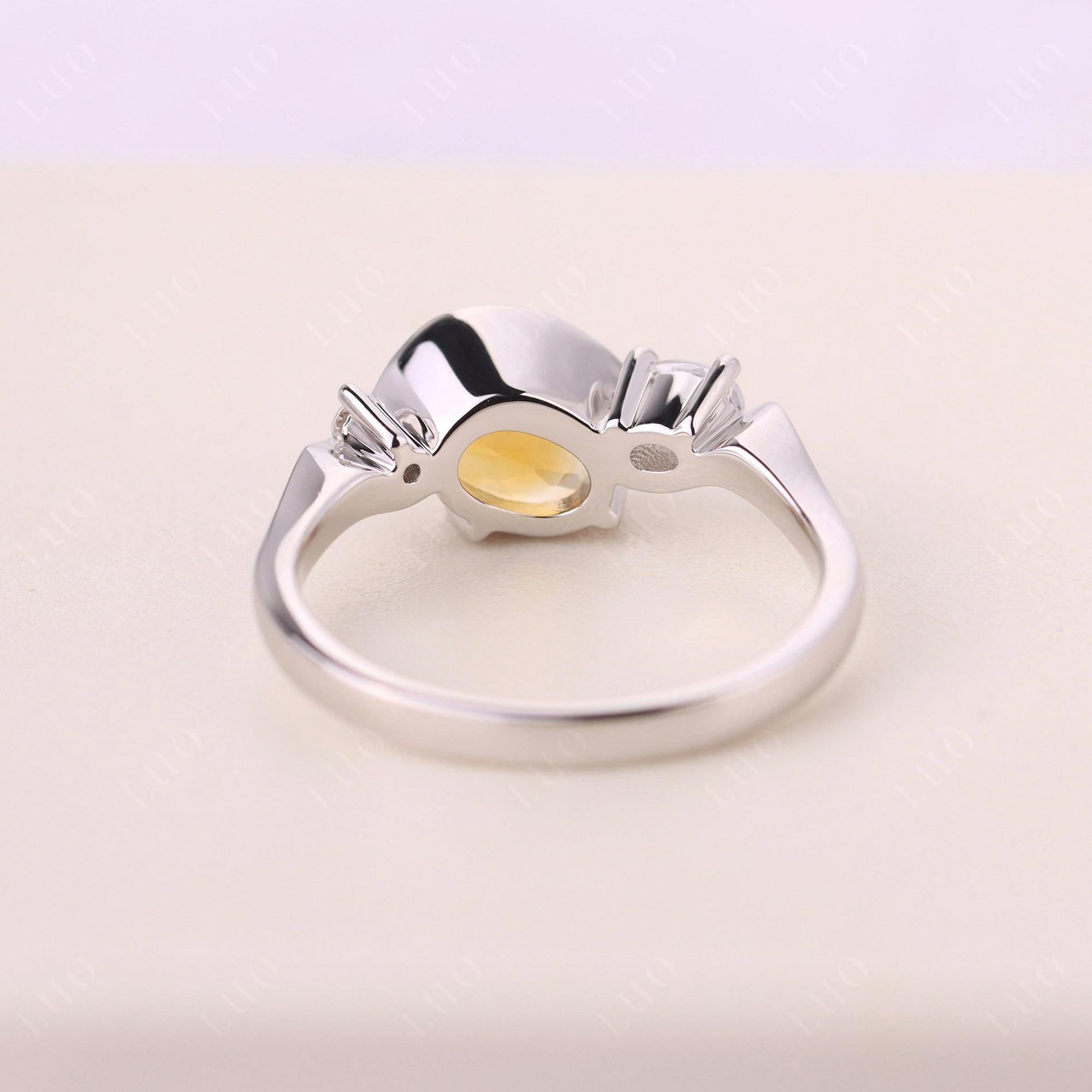 Wave Oval Citrine Engagement Ring - LUO Jewelry