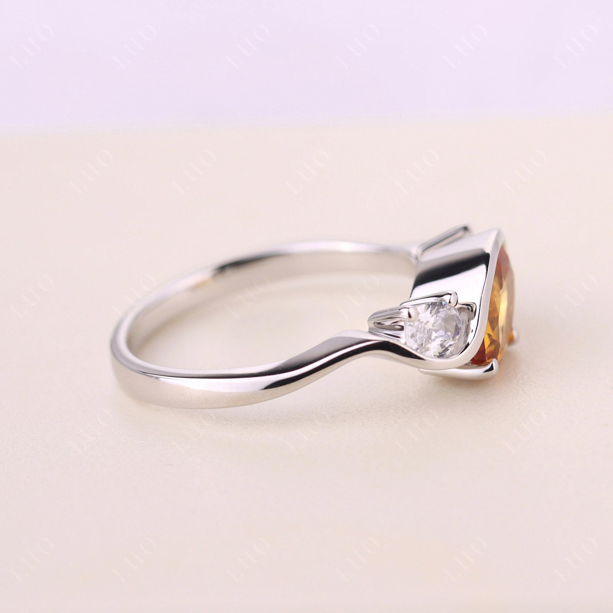 Wave Oval Citrine Engagement Ring - LUO Jewelry