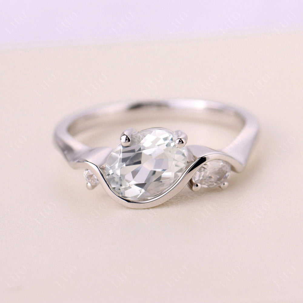 Oval Cut White Topaz Rings