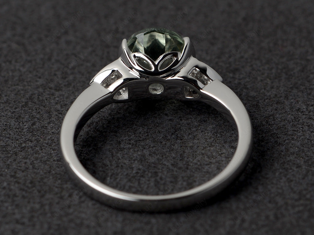 Vintage Green Amethyst Oval Cut Engagement Ring - LUO Jewelry