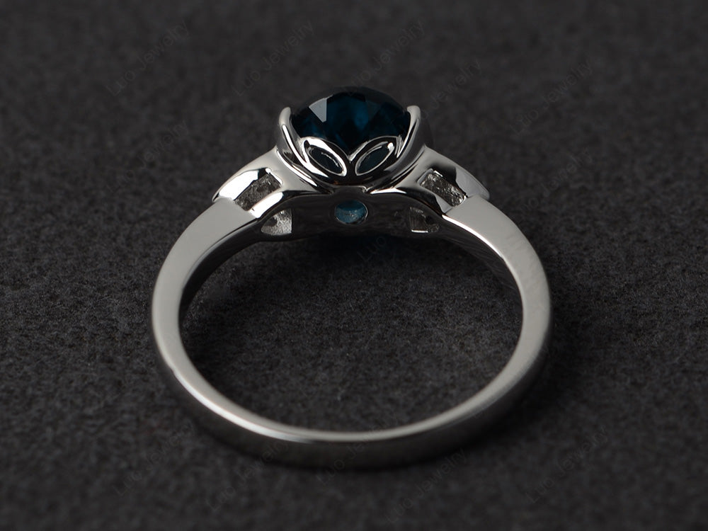Vintage London Blue Topaz Oval Cut Engagement Ring - LUO Jewelry