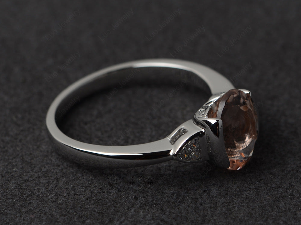 Vintage Morganite Oval Cut Engagement Ring - LUO Jewelry