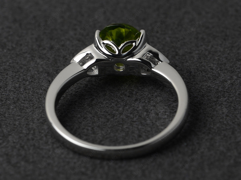 Vintage Peridot Oval Cut Engagement Ring - LUO Jewelry