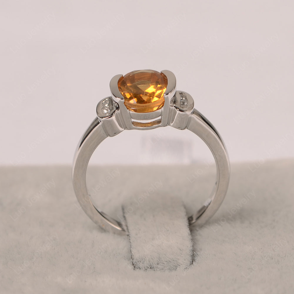 Oval Citrine Engagement Ring Yellow Gold - LUO Jewelry