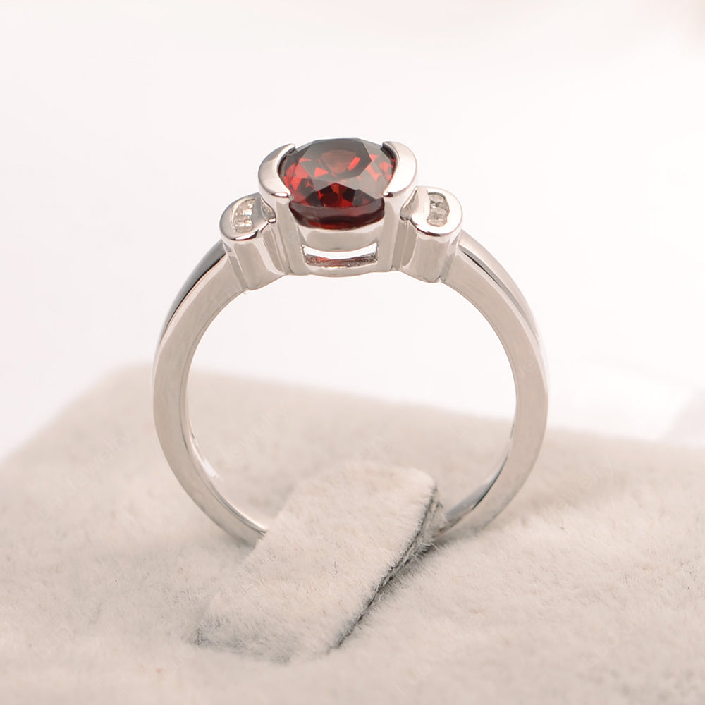 Oval Garnet Engagement Ring Yellow Gold - LUO Jewelry