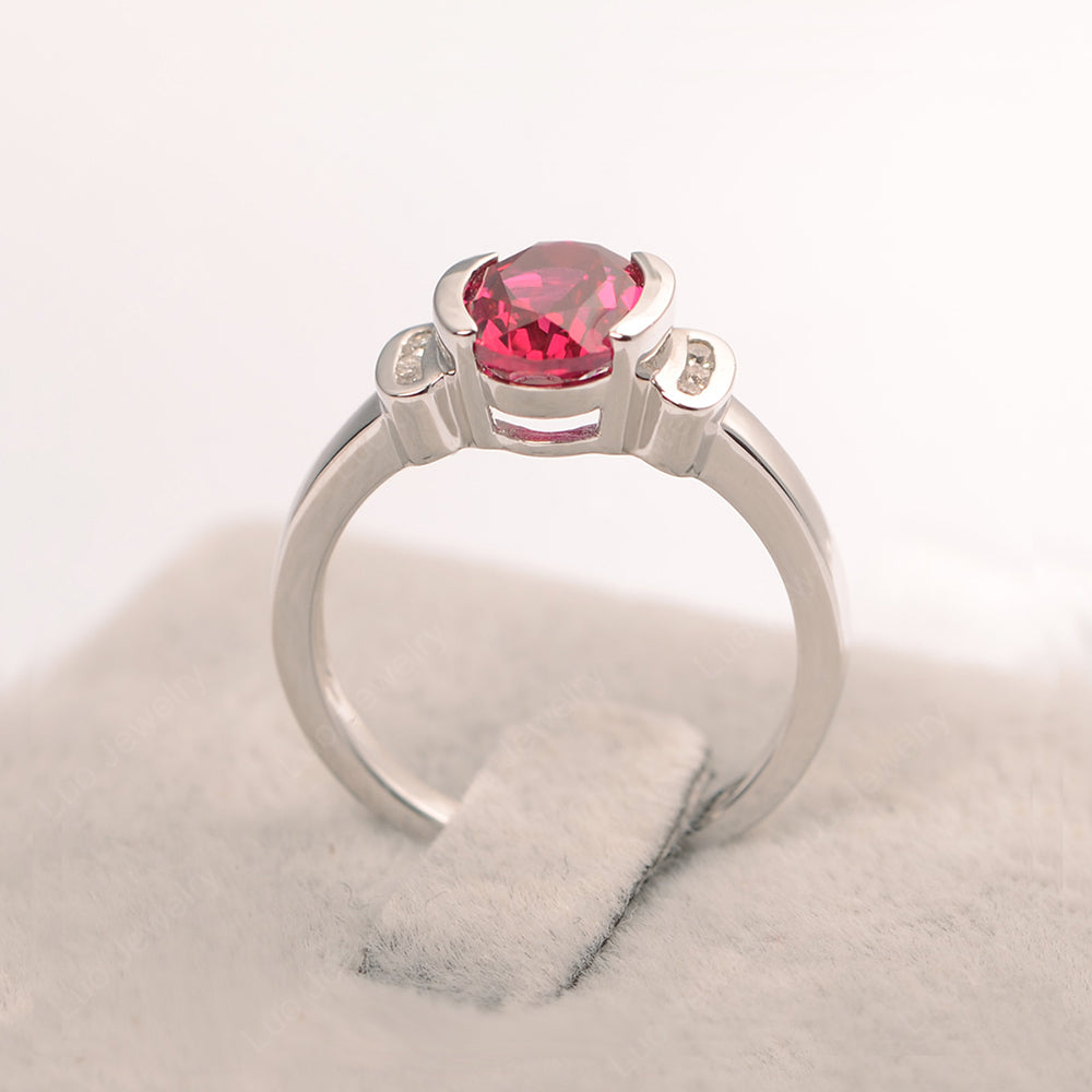 Oval Ruby Engagement Ring Yellow Gold - LUO Jewelry