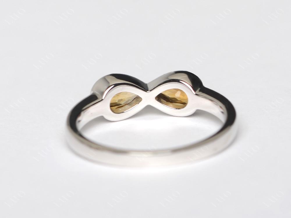 Pear Shaped 2 Stone Citrine Infinity Ring - LUO Jewelry