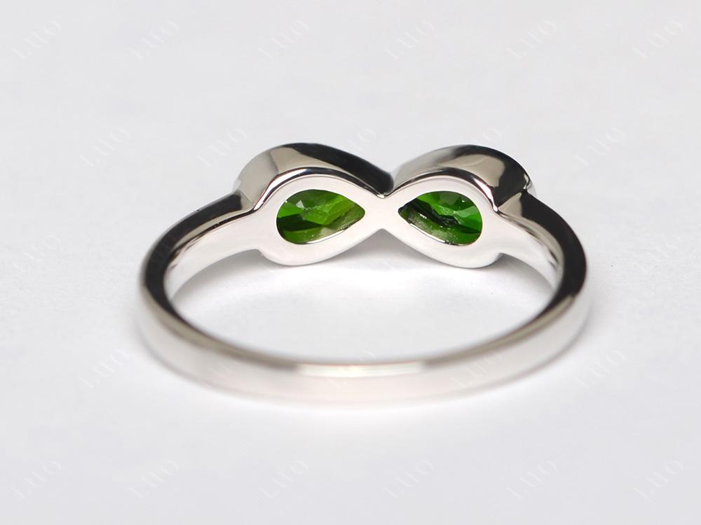Pear Shaped 2 Stone Diopside Infinity Ring - LUO Jewelry