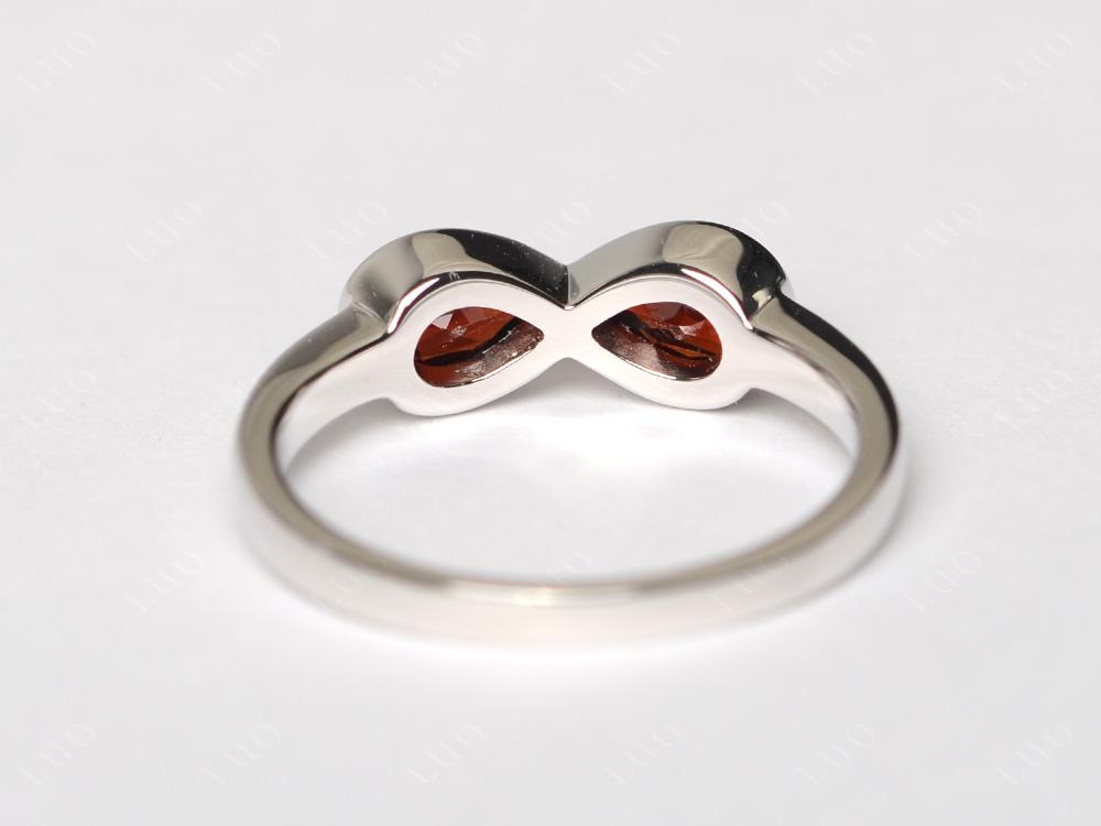 Pear Shaped 2 Stone Garnet Infinity Ring - LUO Jewelry