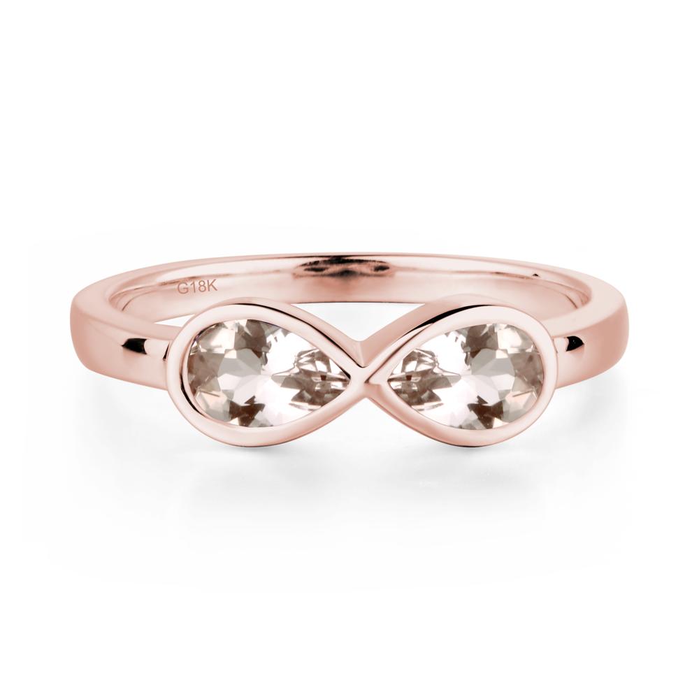 Pear Shaped 2 Stone Morganite Infinity Ring - LUO Jewelry #metal_18k rose gold