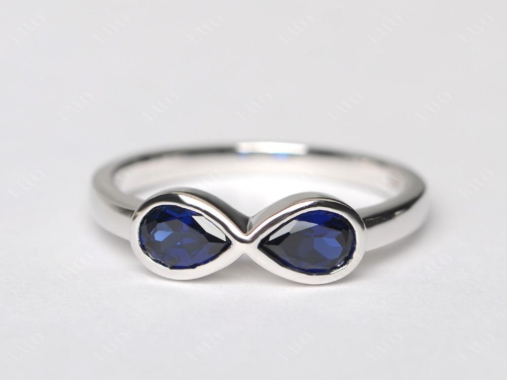 Pear Shaped 2 Stone Sapphire Infinity Ring - LUO Jewelry