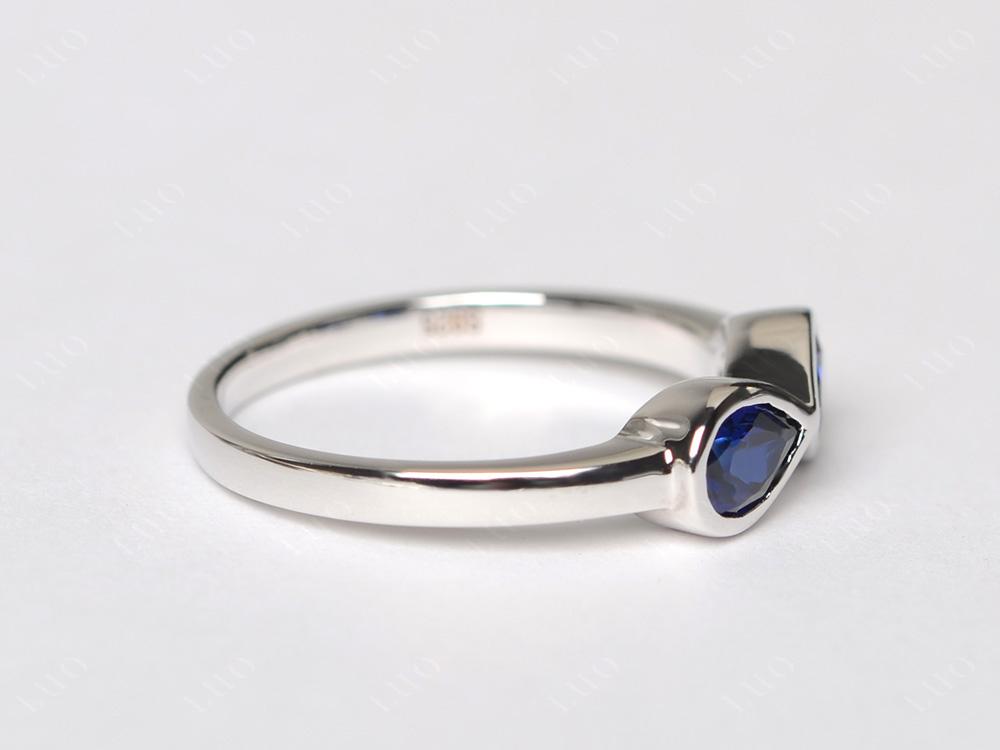 Pear Shaped 2 Stone Sapphire Infinity Ring - LUO Jewelry