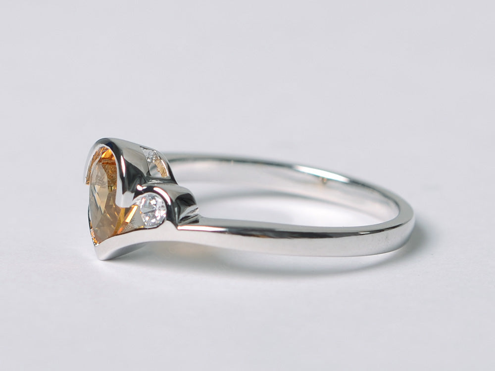 Dainty Pear Shaped Citrine Engagement Ring - LUO Jewelry